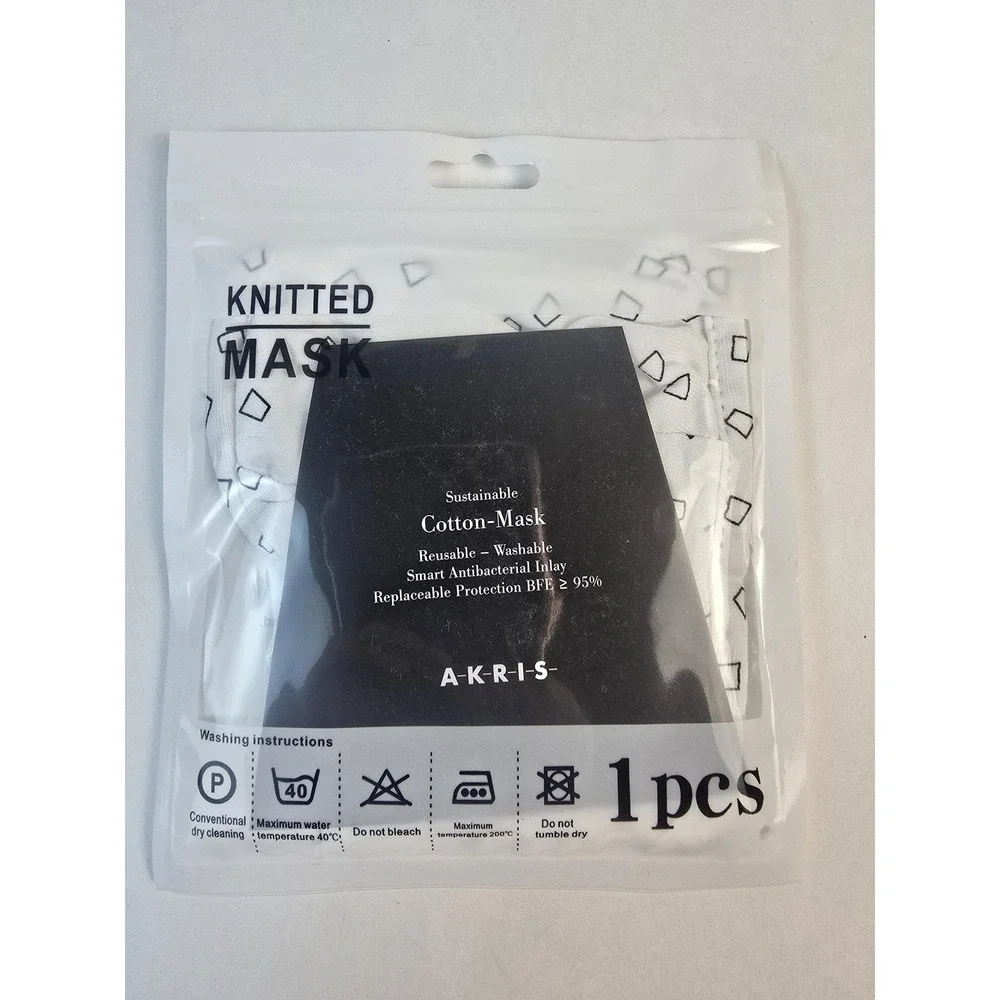 Akris Cotton Knitted Face Mask Pack of 3 Individually Packed Reusable & Washable